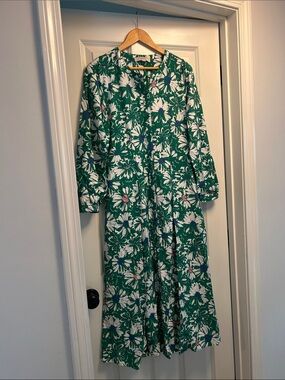 LOFT Green Floral Maxi Dress